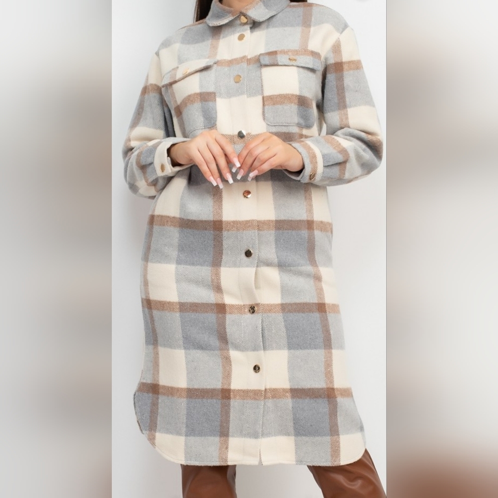 Plaid Print Shacket